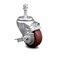 Service Caster 3.5 Inch Maroon Polyurethane Swivel 3/8 Inch Threaded Stem Caster with Brake SCC SCC-TS20S3514-PPUB-MRN-TLB-381615 - alternate 3